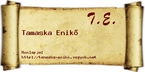 Tamaska Enikő névjegykártya